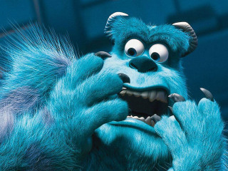Blue monster big eyes toothy - furry free wallpaper
