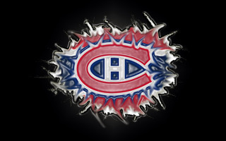 Hockey logo red blue black - art noveau free wallpaper
