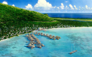 Beach boat resort water hill - a beach free wallpaper for desktop