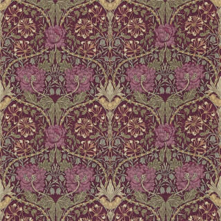 Red green floral pattern gold - floral free wallpaper