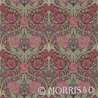 Red green floral pattern morris - floral free wallpaper