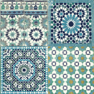 Argyle checkered honeycomb tiles flower - a series free wallpaper