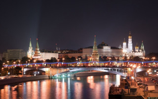 City skyline bridge river night 93 - a matte painting free wallpaper