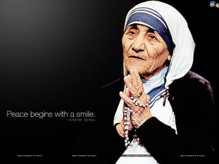 Woman rosary quote peace begins - the side of her face free wallpaper