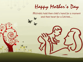 Mother child tree butterflies happy - a storybook illustration free wallpaper for desktop