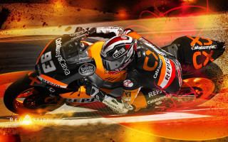 Motorcycle racer track red orange 2 - a track free wallpaper