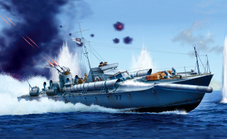 Navy ship smoke jet flying - sots art free wallpaper