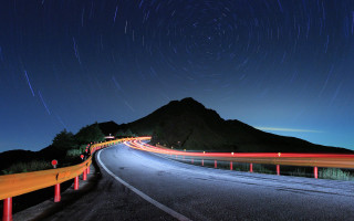 Long exposure road mountain night 2 - night time free wallpaper for desktop