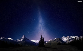 Night sky mountain range star - a few star free wallpaper