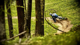 Man riding bike dirt trail - impressionist free wallpaper
