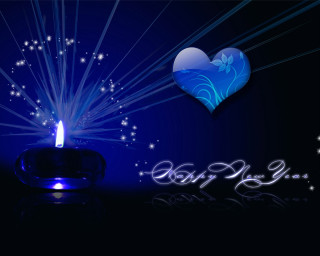 Blue candle heart blue background - a blue heart free wallpaper