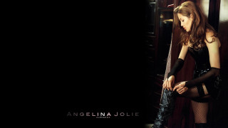 Woman blackdress stockings pose fashion - expressionism free wallpaper