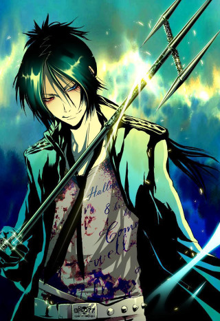 Gothic anime man swords blue - cedric seaut keos masons free wallpaper