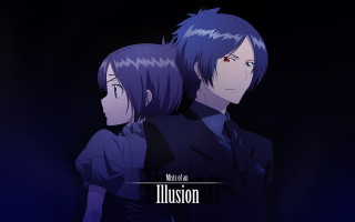 Anime characters dark room world - abstract illusionism free wallpaper
