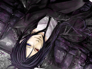 Gothic yandere portrait longhair blackshirt - a black shirt free wallpaper
