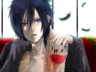 Man black hair red wine - a red couch free wallpaper