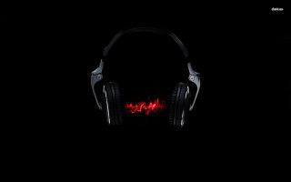 Headphones red light dark night - altichiero free wallpaper
