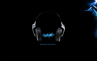 Headphones blue light black background 3 - felipe seade free wallpaper