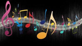 Musical note colorful notes black - a white light free wallpaper