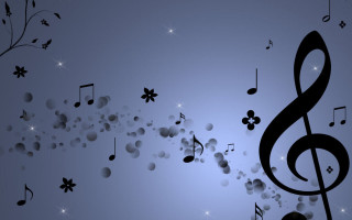 Musical note treble stars bubbles - musical free wallpaper