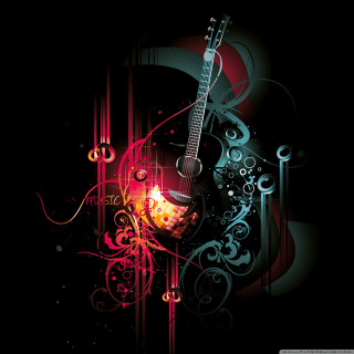 Guitar flame swirly design image - a guitar free wallpaper