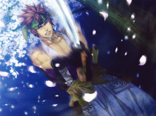 Man sword blue background stars - baiōken eishun free wallpaper for desktop