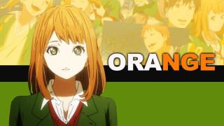 Orange girl suit green background - serial free wallpaper