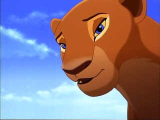Cartoon lion blue eyes sky - furry free wallpaper