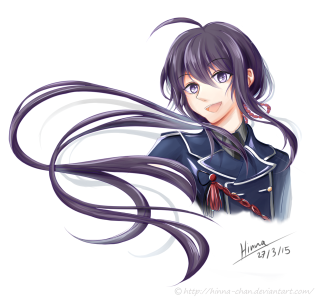 Girl long hair uniform drawing - lyco art free wallpaper