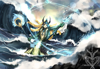 Woman yellow dress wave sword - a yellow dress free wallpaper