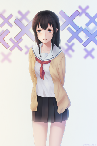 Girl school uniform tie short - her knee free wallpaper