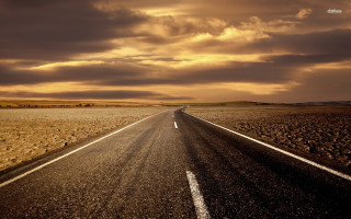 Long road cloudy sky lone - a long road free wallpaper