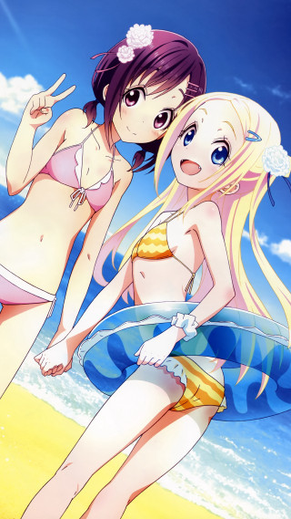 Beach anime girls surfboard bikini - a surfboard free wallpaper