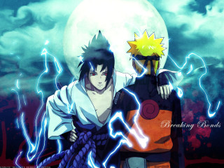 Anime characters full moon lightning 2 - the sky free wallpaper for desktop