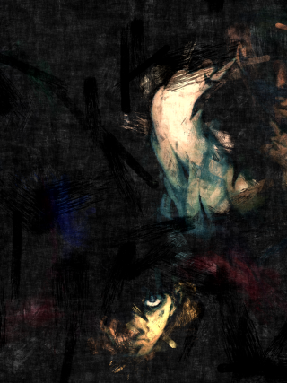 Person hat cellphone hands painting - neoexpressionism free wallpaper