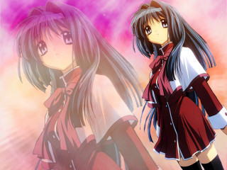 Anime girls purple background pink - a purple background free wallpaper