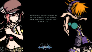 Anime couple black background quote - the bottom of the picture free wallpaper
