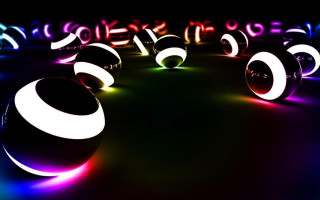Neon balls numbers circle black 2 - a group of balls free wallpaper