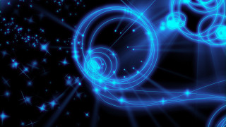 Blue abstract background stars circles - the center of the image free wallpaper