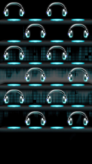Headphones glowing dark room black - dark free wallpaper