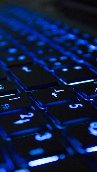 Close up blue light keyboard - blue light free wallpaper