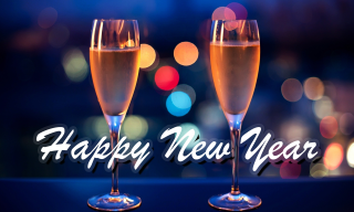Champagne newyear bokeh lights celebration - a happy new year free wallpaper