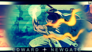 Man holding sword fire sky - a sky background and a caption free wallpaper