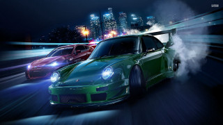 Cars night city smoke driving - a group of cars free wallpaper
