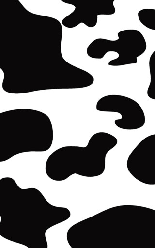 Cow pattern black spots white 2 - international typographic style free wallpaper
