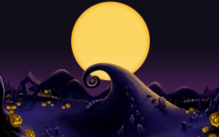 Halloween cartoon full moon pumpkins - cliff childs free wallpaper
