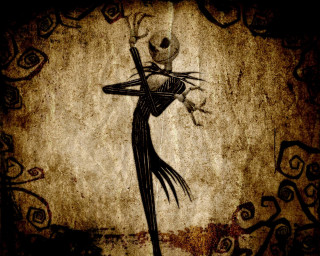 Skeleton holding stick skull back 2 - its hand free wallpaper