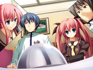Anime girls group room table - a group of anime girls free wallpaper