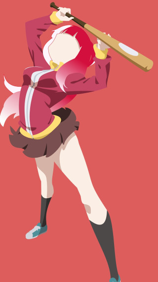 Woman uniform baseball bat holding - flat free wallpaper