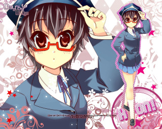 Sailor girl glasses star background - a character portrait free wallpaper